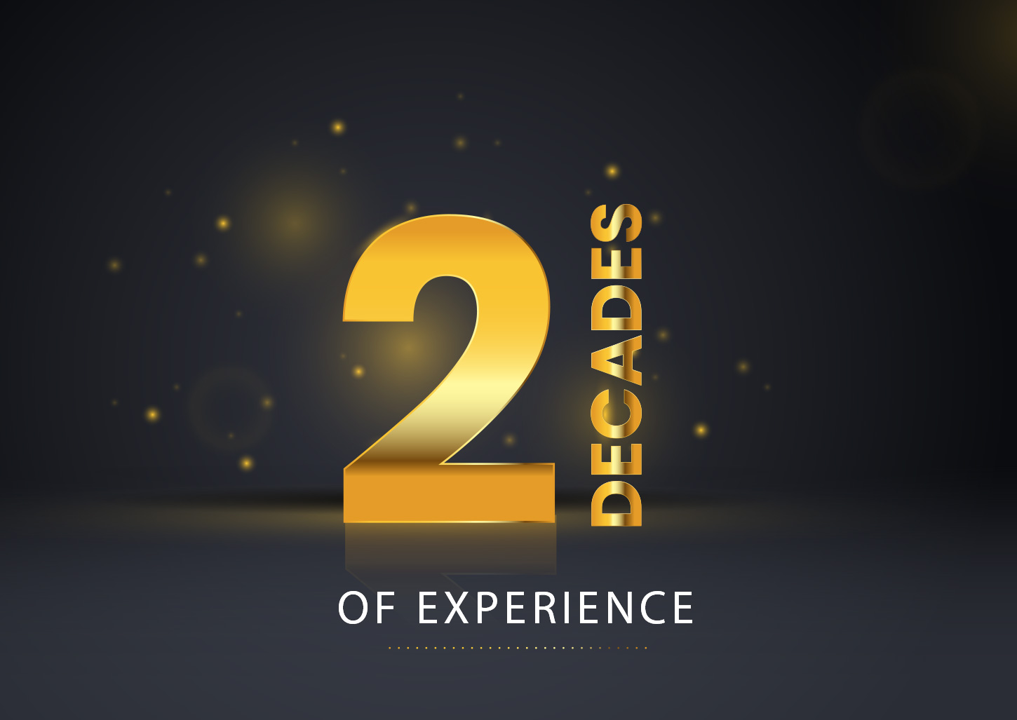 2 Decades of Experience graphic, used by Navi Mumbai advertising agency Greysell to highlight their extensive time in business