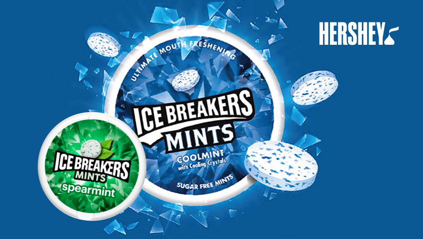 Ice Breakers mints packaging design by Greysell, featuring spearmint and coolmint varieties.