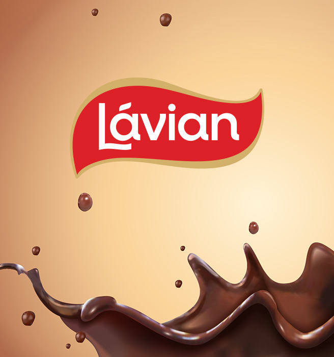 Lávian logo with chocolate splash, created by Greysell.